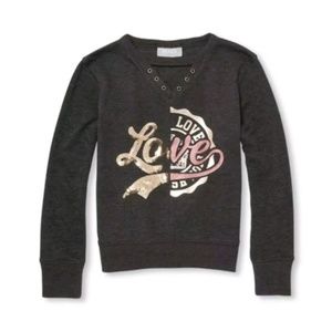 Girls Active Long Sleeve Split Graphic Pullover